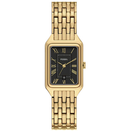 Fossil Women's Watch - Raquel Quartz Black Dial Yellow Gold Steel Bracelet | ES5434 ,