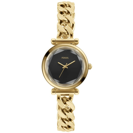 Fossil Women's Watch - Carlie Mini Quartz Black Dial Yellow Gold Bracelet | ES5440 ,