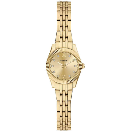 Fossil Women's Watch - Scarlette Mini Quartz Gold Dial Yellow Gold Bracelet | ES5474 ,