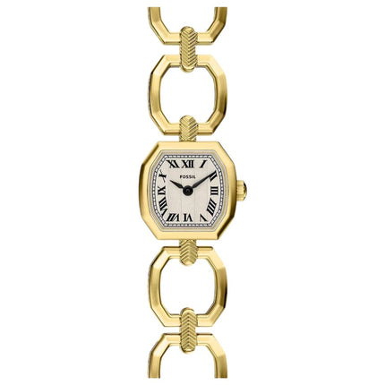 Fossil Women's Watch - Harlow Mini Quartz Silver Dial Yellow Gold Bracelet | ES5483 ,