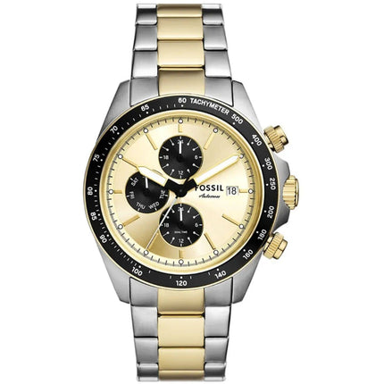 Fossil Men's Watch - Autocross Gold and Black Dial Two Tone Steel Bracelet | FS6126 ,