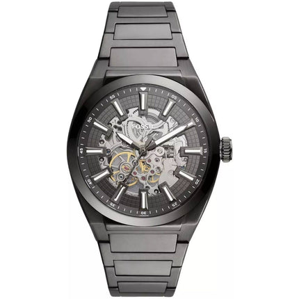 Fossil Men's Watch - Everett Automatic Grey and Silver Semi-Skeleton Dial | ME3206 ,