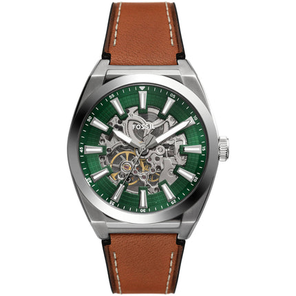 Fossil Men's Watch - Everett Automatic Green and Silver Semi-Skeleton Dial | ME3261 ,