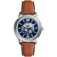 Fossil Men's Watch - Heritage Automatic Blue and Silver Semi-Skeleton Dial | ME3263 ,