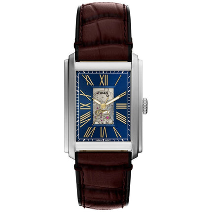 Fossil Men's Watch - Carraway Automatic Blue and Silver Semi-Skeleton Dial | ME3273 ,
