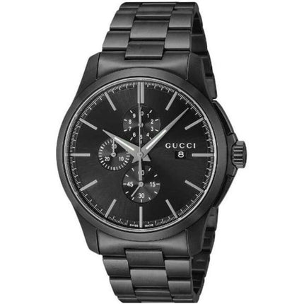 Gucci Men's Watch - G-Timeless Quartz Chronograph Black Steel Bracelet | YA126274 ,