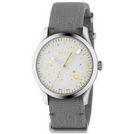 Gucci Women's Watch - G-Timeless Quartz White Dial Grey Nylon Strap | YA1264184 ,