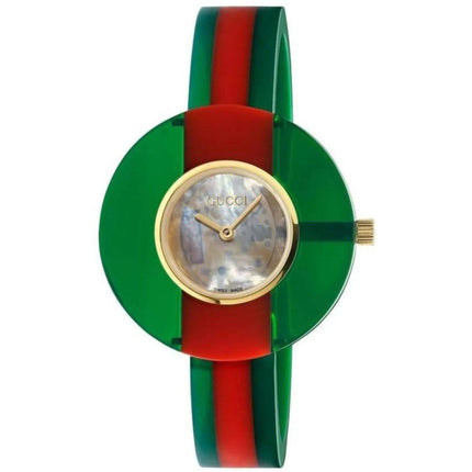 Gucci Women's Watch - Vintage Web Cream Mother of Pearl Dial Resin Strap | YA143403 ,