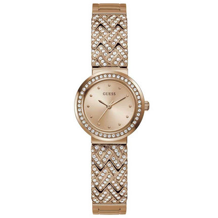 Guess Women's Watch - Treasure Quartz Crystal Accents Rose Gold Bracelet | GW0476L3 ,
