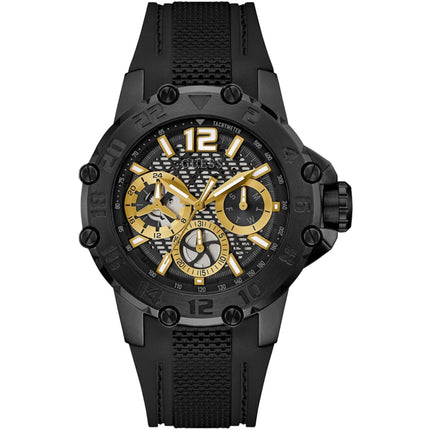 Guess Men's Watch - Contender Quartz Chronograph Black Dial Strap | GW0640G2 ,