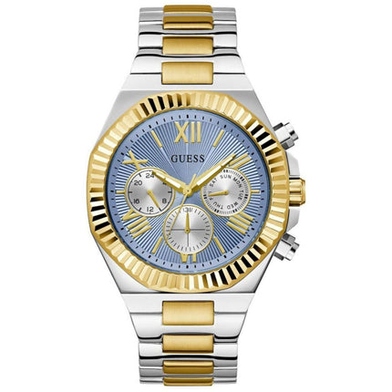 Guess Men's Watch - Equity Quartz Chronograph Blue Dial Two Tone Bracelet | GW0703G3 ,