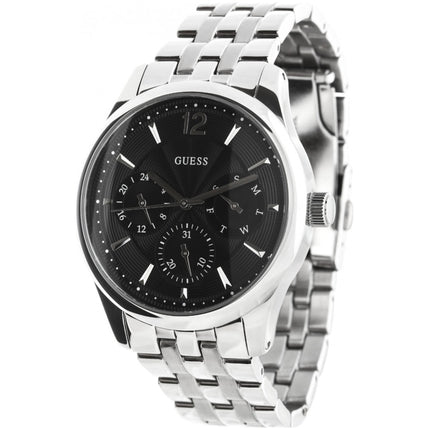 Guess Men's Watch - Asset Quartz Black Dial Stainless Steel Bracelet | W0474G1 ,