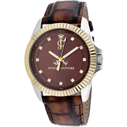 Juicy Couture Women's Watch - Stella Quartz Brown Dial Leather Strap | 1900932 ,