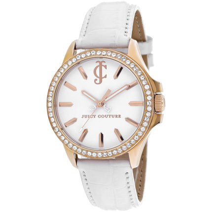 Juicy Couture Women's Watch - Jetsetter Quartz White Dial Leather Strap | 1900968 ,