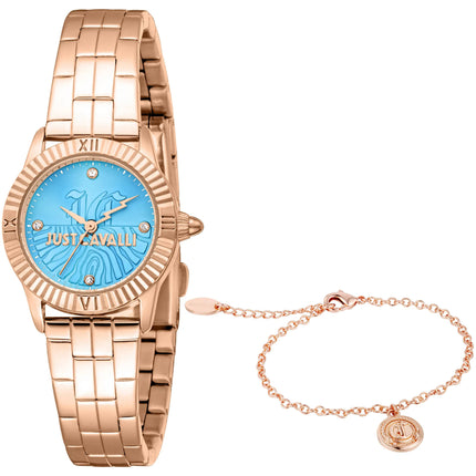 Just Cavalli Women's Watch Set - Raffinata Light Blue Dial Bracelet | JC1L328M0065 ,