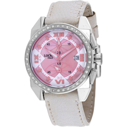 Locman Men's Watch - Cavallo Pazzo Mother of Pearl Dial White Strap | 161MOPWHD/WH ,