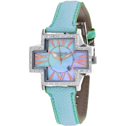 Locman Women's Watch - Italy Plus Quartz MOP Dial Blue Strap | 181MOPSKD/SKKS ,