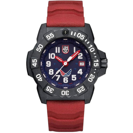 Luminox Men's Watch - Volition Quartz Blue Dial Red Rubber Strap | XS.3501.LM.VO.SET ,