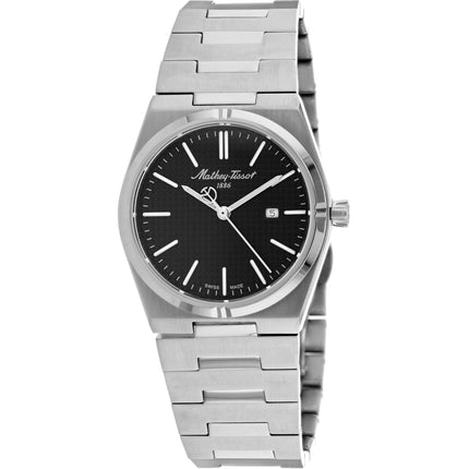 Mathey Tissot Women's Watch - Zoltan Quartz Black Dial Silver Tone Bracelet | D117AN ,