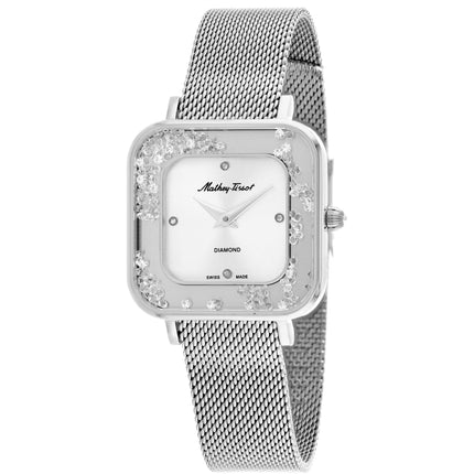 Mathey Tissot Women's Watch - Gemina Diamond Quartz Silver Dial Bracelet | D984AI ,