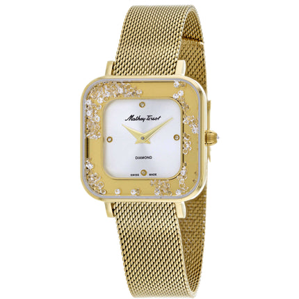 Mathey Tissot Women's Watch - Gemina Silver Dial Yellow Gold Bracelet | D984SPYI ,