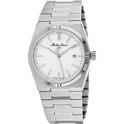 Mathey Tissot Men's Watch - Zoltan Quartz Silver Dial Steel Bracelet | H117AS ,