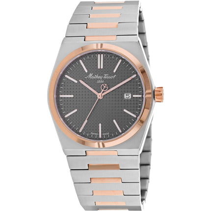 Mathey Tissot Men's Watch - Zoltan Quartz Black Dial Two Tone Bracelet | H117RS ,