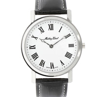 Mathey Tissot Men's Watch - City Quartz White Dial Black Leather Strap | H611252ABR ,