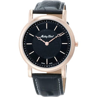 Mathey Tissot Men's Watch - City Quartz Rose Gold Case Black Dial Strap | H611252PN ,