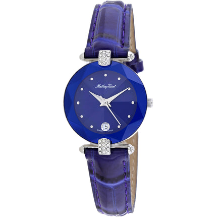 Mathey Tissot Women's Watch - Pyramide Quartz Blue Dial Leather Strap | P316F ,