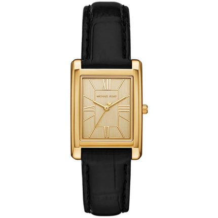 Michael Kors Women's Watch - Essex Quartz Gold Tone Dial Black Strap | MK4965 ,
