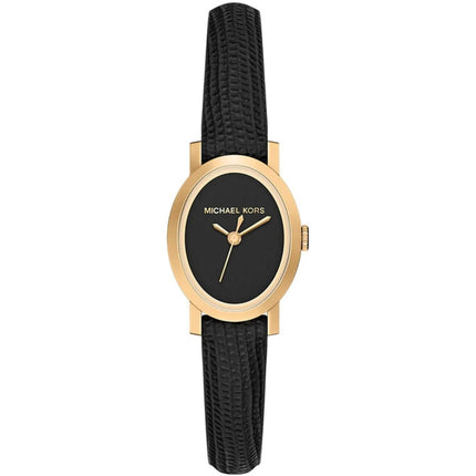 Michael Kors Women's Watch - Maude Quartz Yellow Gold Case Black Dial Strap | MK7585 ,