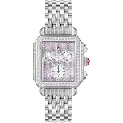 Michele Women's Watch - Deco Limited Edition Diamond Quartz Pink Dial | MWW06A000803 ,