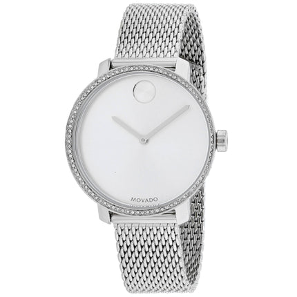 Movado Women's Watch - Bold Shimmer Quartz Silver Dial Steel Mesh Bracelet | 3600655 ,