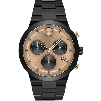 Movado Men's Watch - Fusion Quartz Chronograph Brown Dial Black Bracelet | 3600897 ,