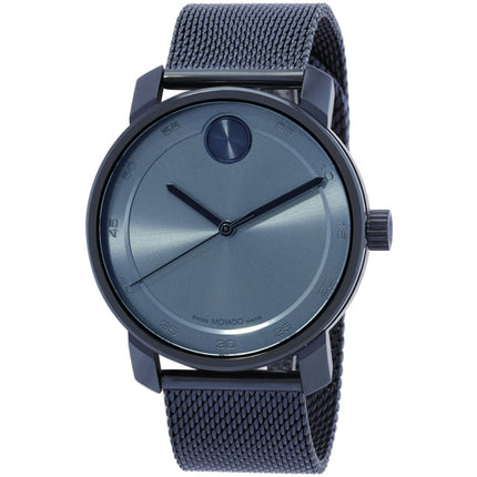 Movado Men's Analog Watch - Bold Quartz Blue Stainless Steel Mesh Bracelet | 3600959 ,