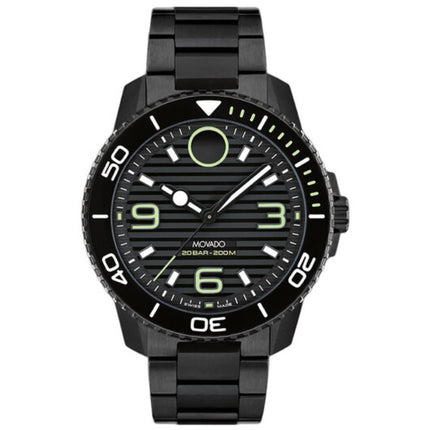 Movado Men's Analog Dive Watch - Bold Quartz Rotating Bezel Black Dial | 3601128 ,