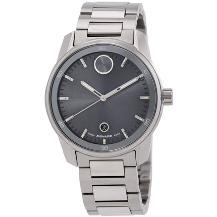 Movado Men's Watch - Bold Quartz Verso Grey Dial Stainless Steel Bracelet | 3601204 ,