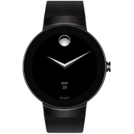 Movado Unisex Smartwatch - Connect Quartz Black Dial Silicone Rubber Strap | 3660018 ,