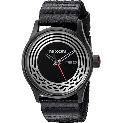 Nixon Men's Analog Watch - Classic Quartz Black Dial Nylon Strap Day | A1067SW2444 ,