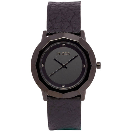 Nixon Women's Analog Watch - The Bobbi Quartz Black Dial Leather Strap | A341-001 ,