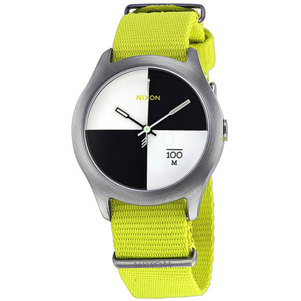 Nixon Men's Analog Watch - The Quad Quartz Black and White Nylon Strap | A344-1262 ,