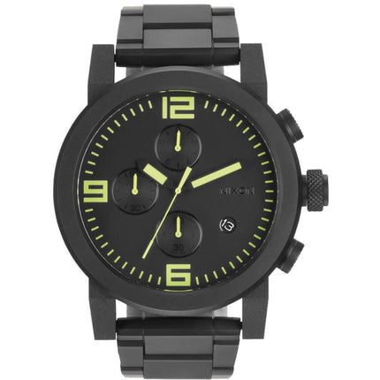 Nixon Men's Analog Watch - The Ride SS Quartz Black Dial Steel Bracelet | A347-1256 ,