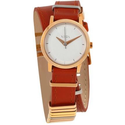 Nixon Women's Analog Watch Classic Quartz White Dial Brown Leather Strap A403-1749 ,