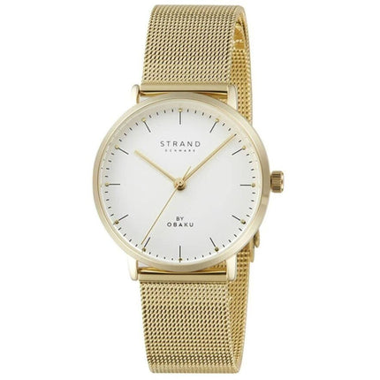 Obaku Women's Watch - Gonone White Dial Yellow Gold Mesh Bracelet | S725LXGIMG-DG ,