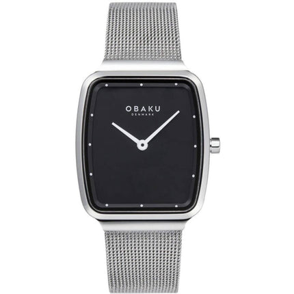 Obaku Women's Watch - Tern Lille Black Dial Stainless Steel Mesh Bracelet | V267LXCBMC ,