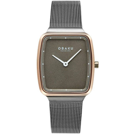 Obaku Women's Analog Watch - Tern Lille Grey Dial Steel Mesh Bracelet | V267LXPUMU ,