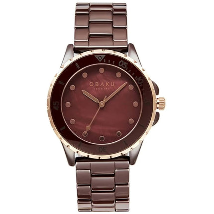 Obaku Women's Analog Watch - Urt Lille Quartz Brown Dial Steel Bracelet | V279LXXNCN ,