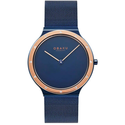 Obaku Women's Watch - Note Lille Quartz Blue Dial Steel Mesh Bracelet | V285LESLML ,