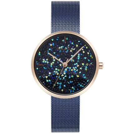 Obaku Women's Analog Watch - Glimmer Quartz Blue Dial Steel Mesh Bracelet | V289LHVLML ,